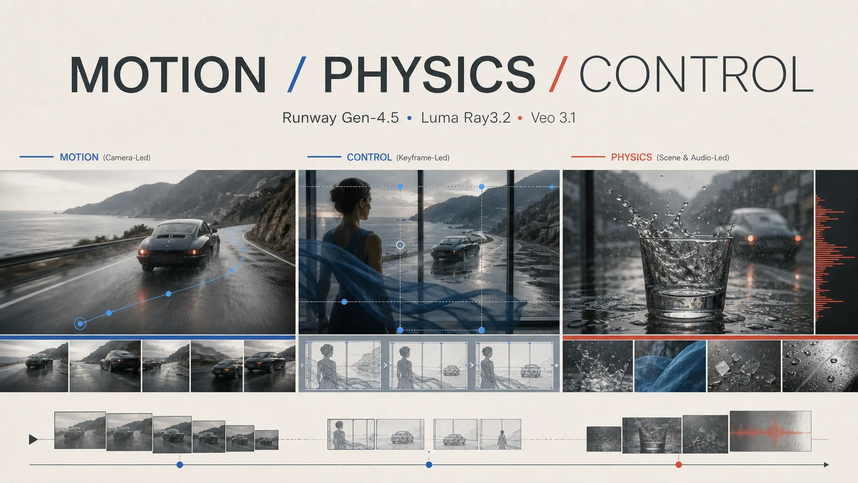 Runway Gen-4.5 vs Luma Ray3.2 vs Veo 3.1: Motion, Physics, and Prompt Control Compared