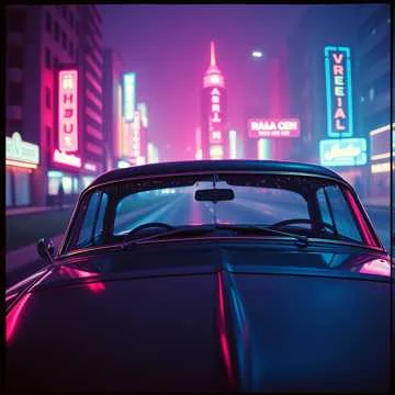 Neon sports car cover art for Neon Night Drive