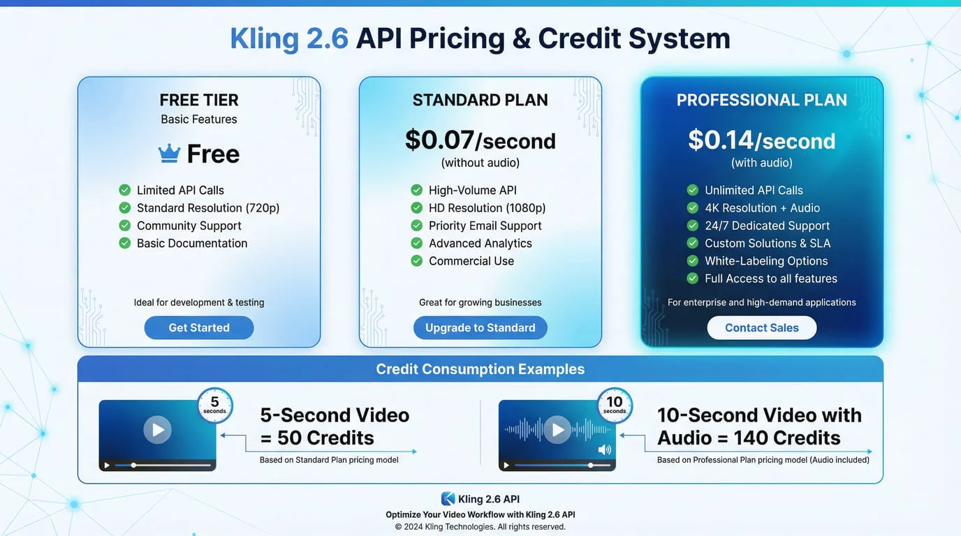 Kling 2.6 定价明细