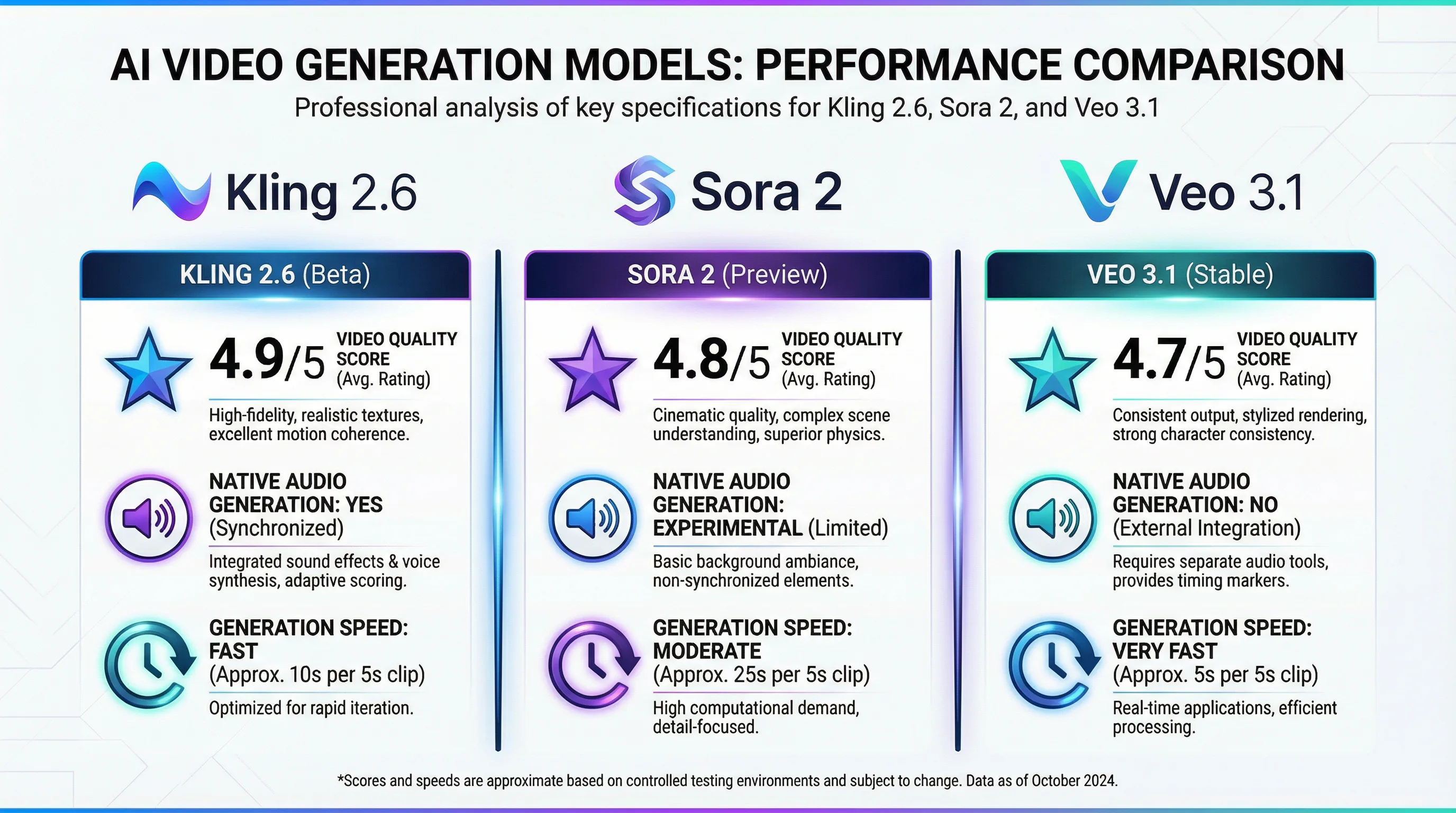 Kling 2.6 模型对比图表
